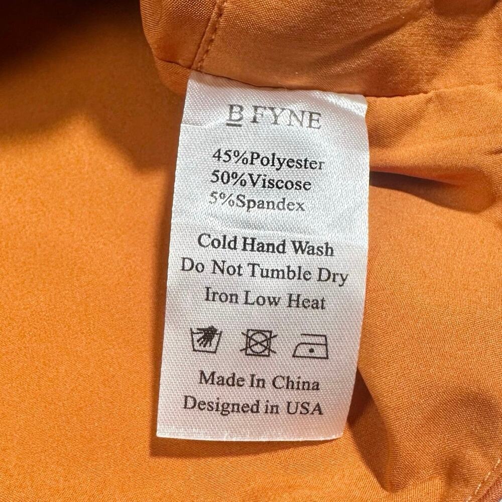 BFYNE | Women | Dara Cascade Ruffle Orange Sleeveless Cropped Top Pant Set | S-M - Picture 11 of 15